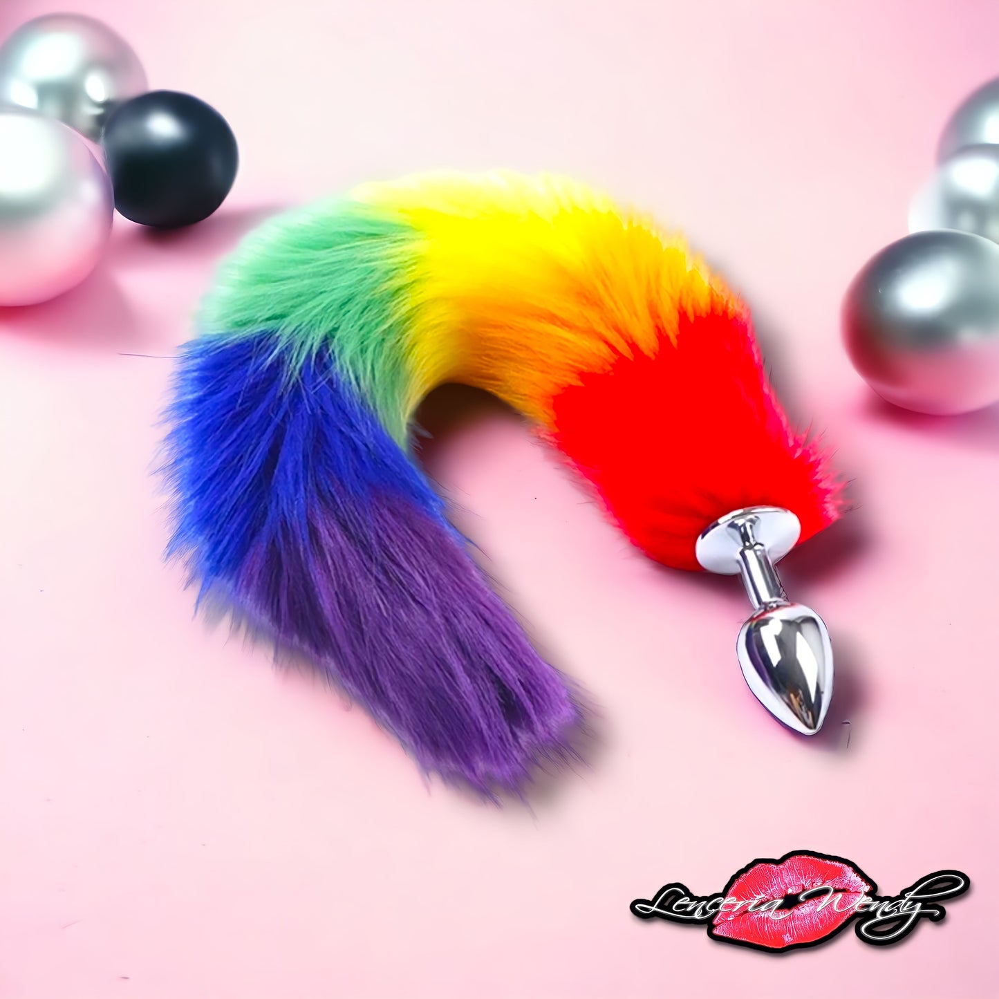 Plug cola de zorro multicolor