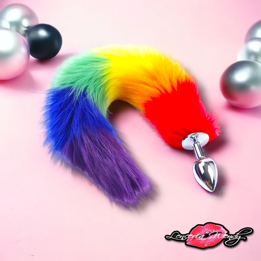 Plug cola de zorro multicolor